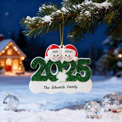 Creative Christmas Resin Pendant 2025 Family Christmas Decoration Gift Snowman Christmas Tree I6D4