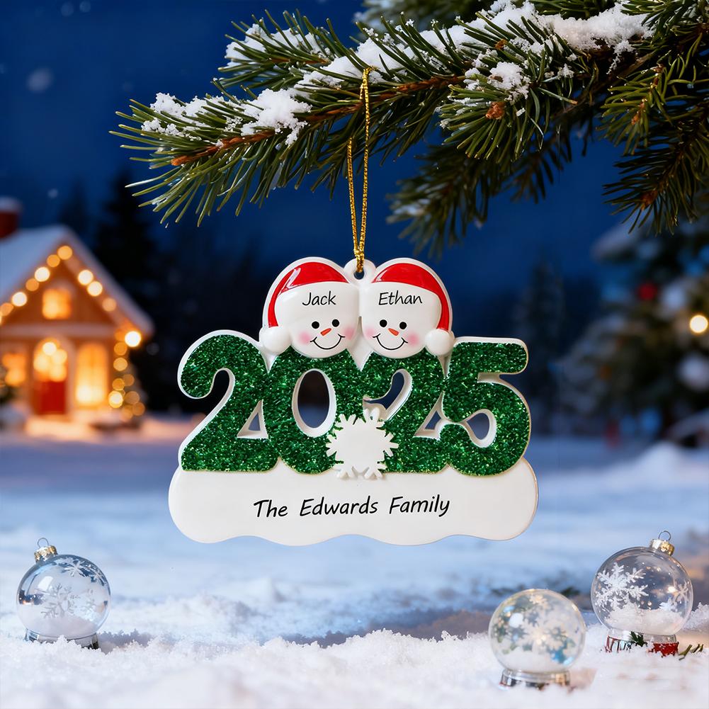 Creative Christmas Resin Pendant 2025 Family Christmas Decoration Gift Snowman Christmas Tree I6D4