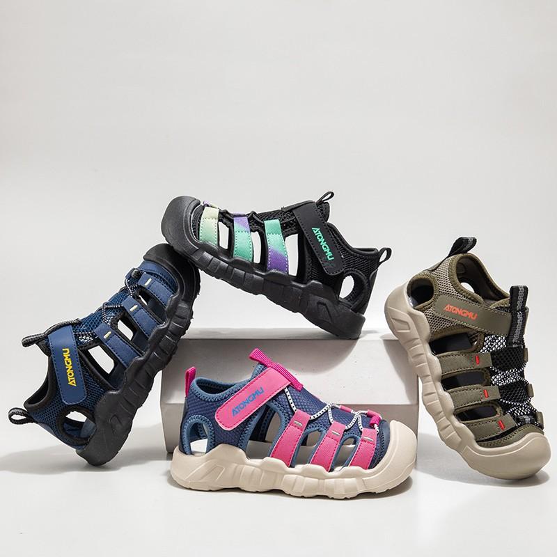 

Boys and Girls Hollow Stitching Breathable Wear-resistant Summer Outdoor Children s Wading Sports Hiking Shoes Closed Toe Beach Shoes 37 зелений