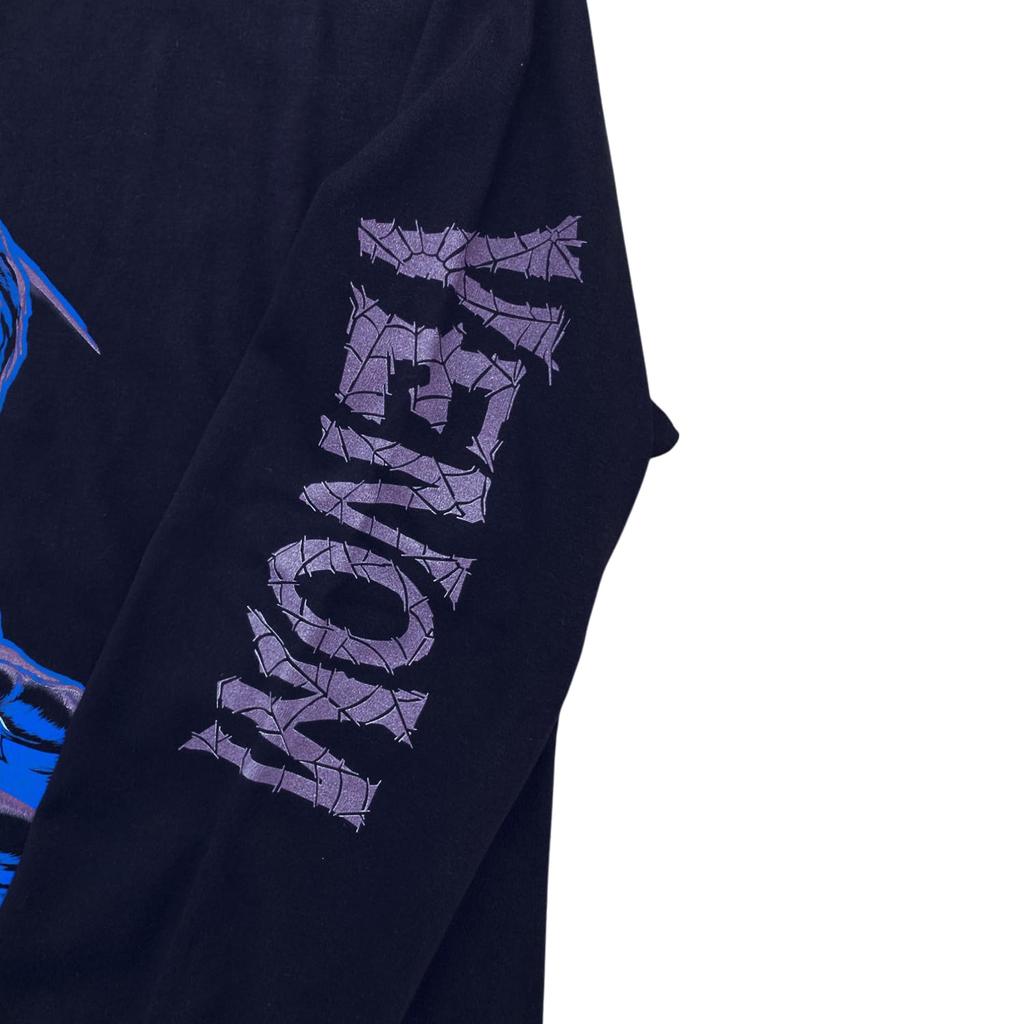 Small Planet Marvel Venom/Up Long Sleeve T-Shirt with Sleeve Print, Size M, Navy