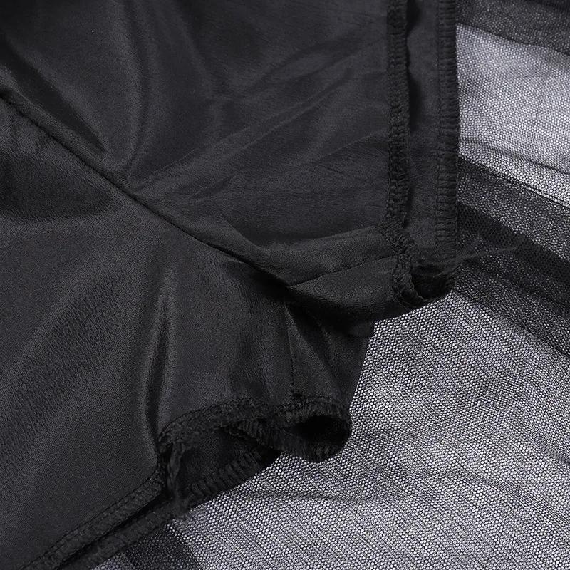 Net Yarn High-Waisted Irregular Skirt for Women Gothic Style Summer Casual Skirt Sexy and Charming Goth