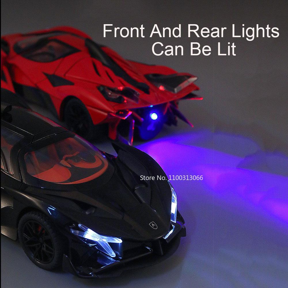 1:24 Scale Apollo EVO Alloy Toys Models Cars 4 Doors Opened Diecast Vehicle Light Sound Sports Car for Children Birthday Gifts
