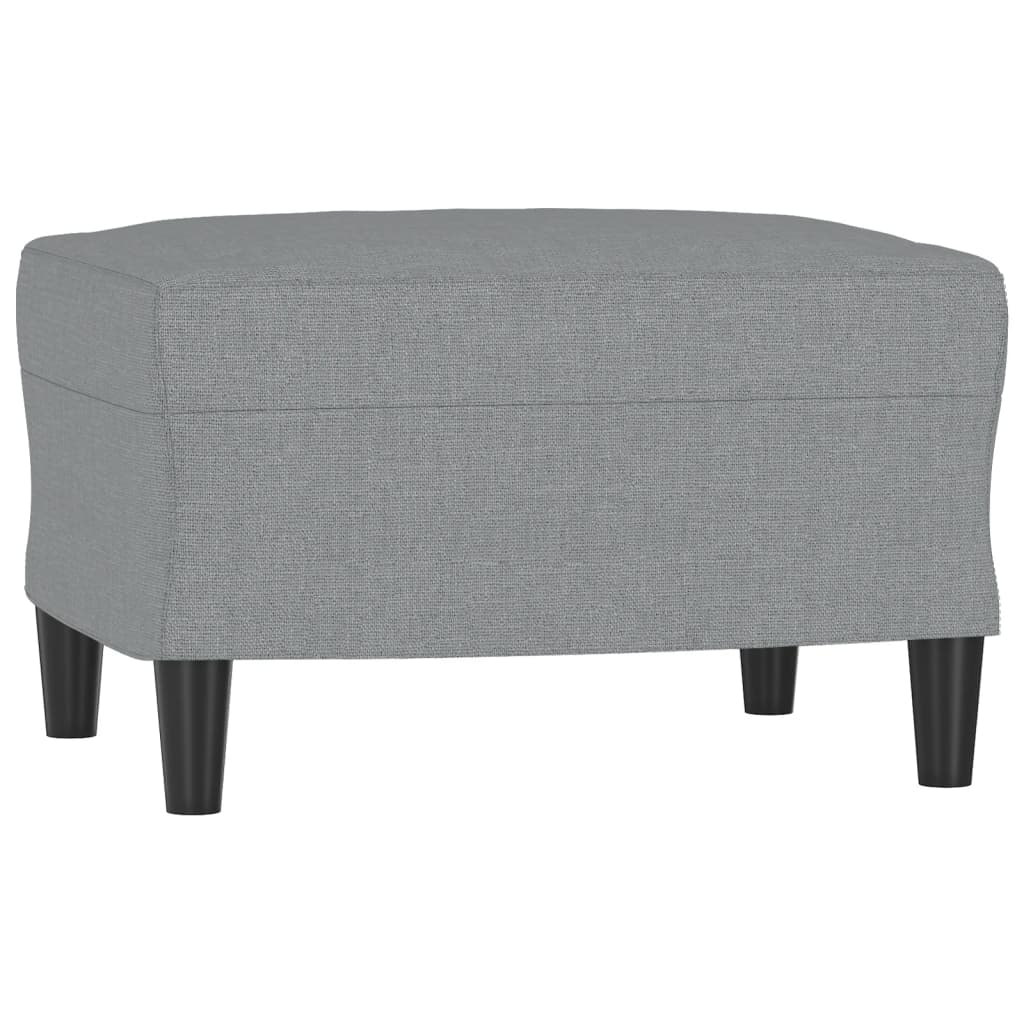 Vidaxl Armchair with Footrest, Light Gray, 60 Cm, Upholstered In Fabric