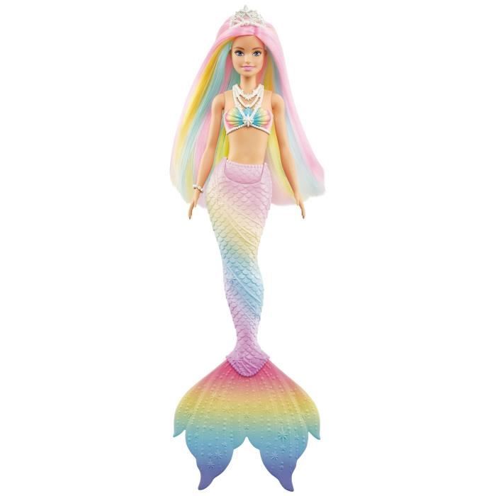 Barbie - Sirène Magique Arc-en-Ciel - Poupée - Dès 3 Ans