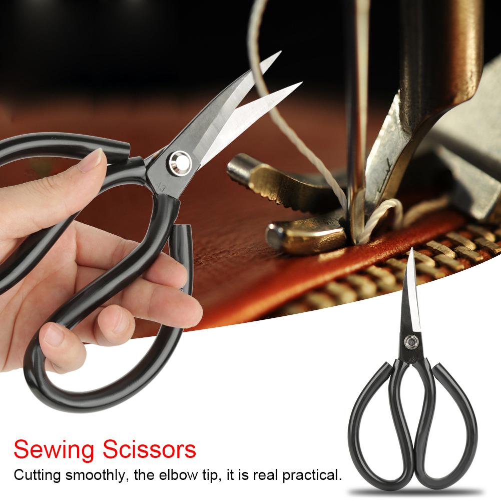 A3 Carbon Steel Leather Sewing PVC Handle Elbow Scissors Assembly