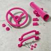 Plastic Steering Wheel and Telescope Set Safe for Children Playhouse Toy Attachment Set Playhouse Safety Handles Bright Hues