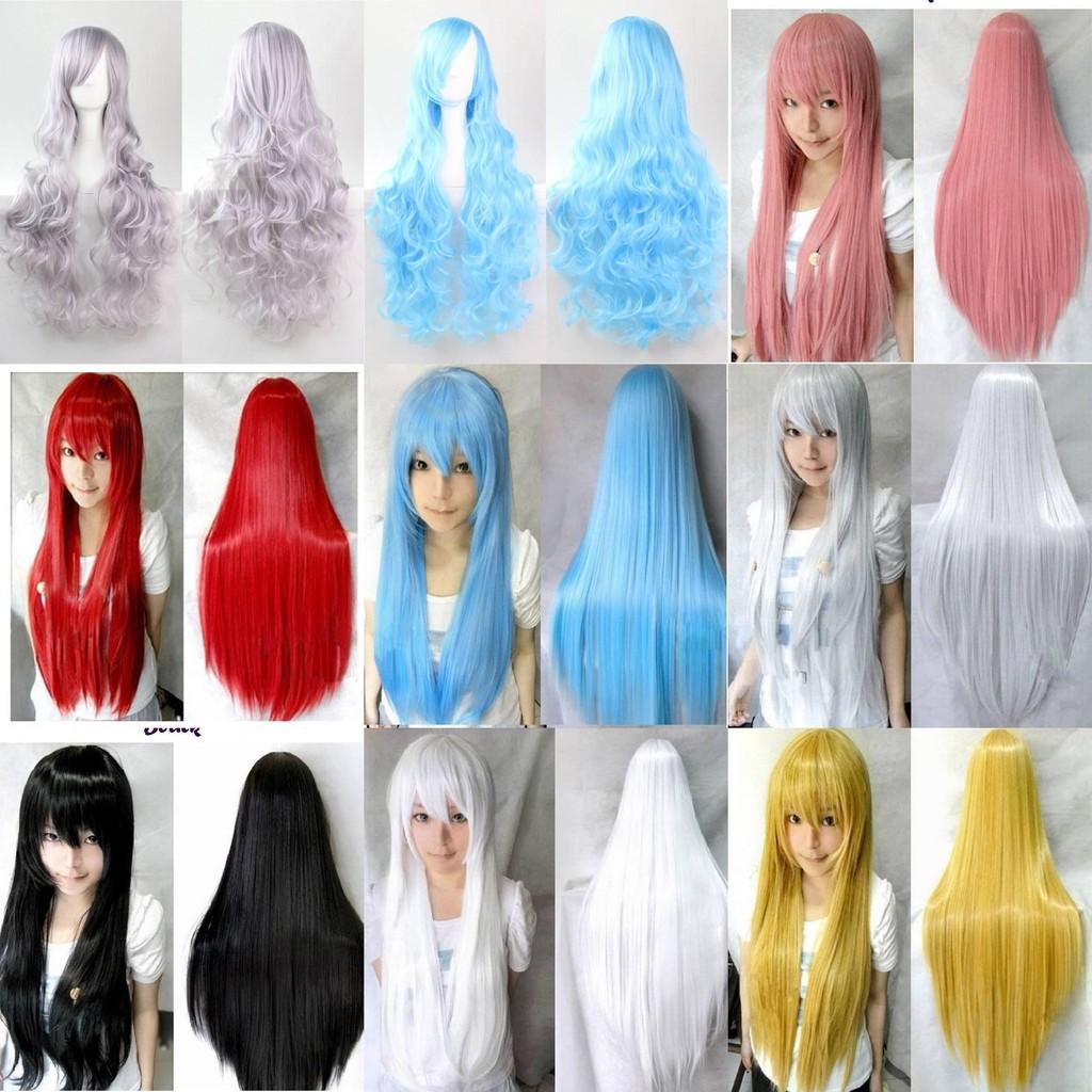 80cm Lange Wellenperücke in Lebhaften Farben Hochtemperaturfaser Ideal für Cosplay-Veranstaltungen