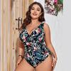 Damen Übergröße Bedruckter Bikini Badeanzug