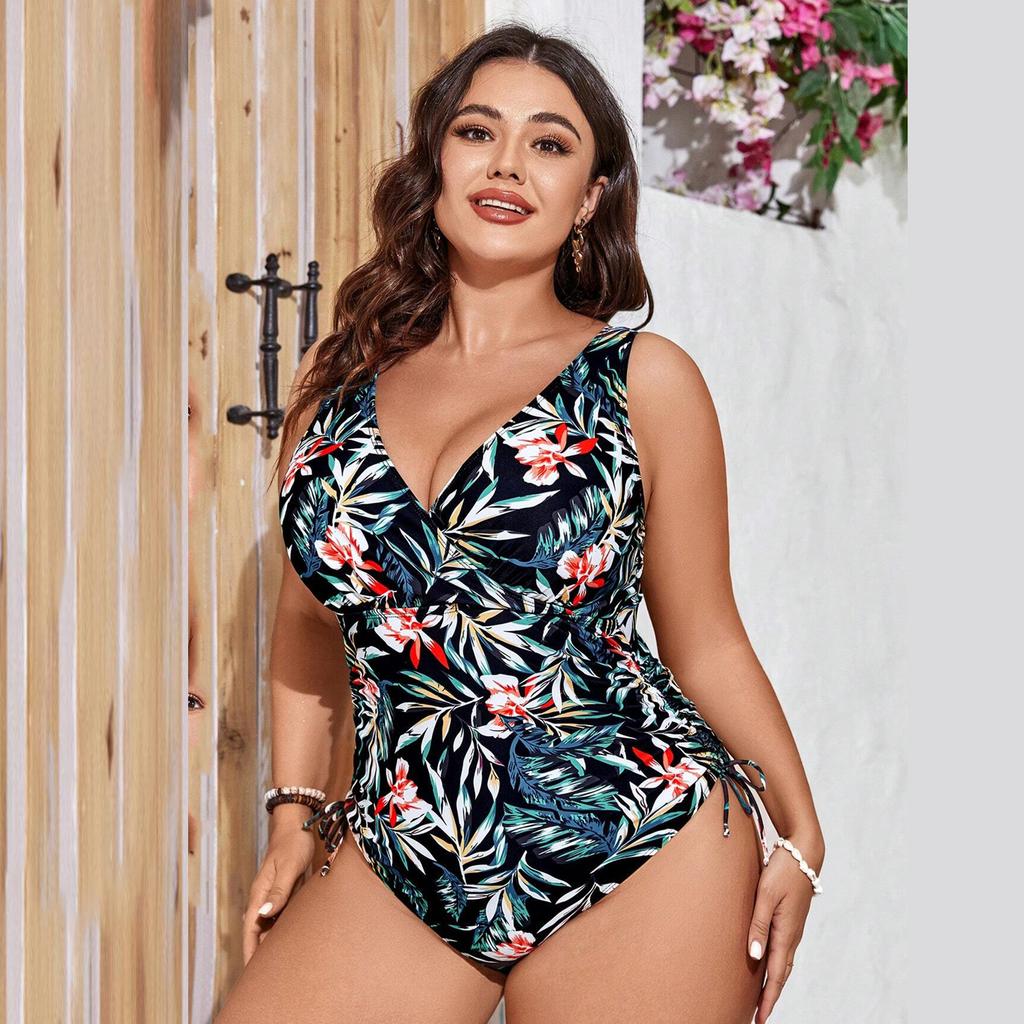 Damen Übergröße Bedruckter Bikini Badeanzug