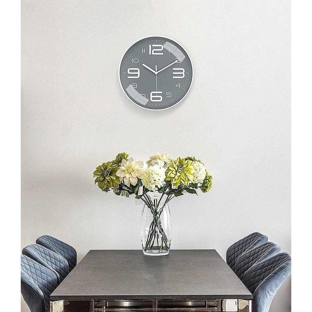 Wall Clock 12" Silent Quartz Decorative Latest Wall Clock Non-Ticking Classic Clock Battery Operated Round Easy To Read for Room/Home