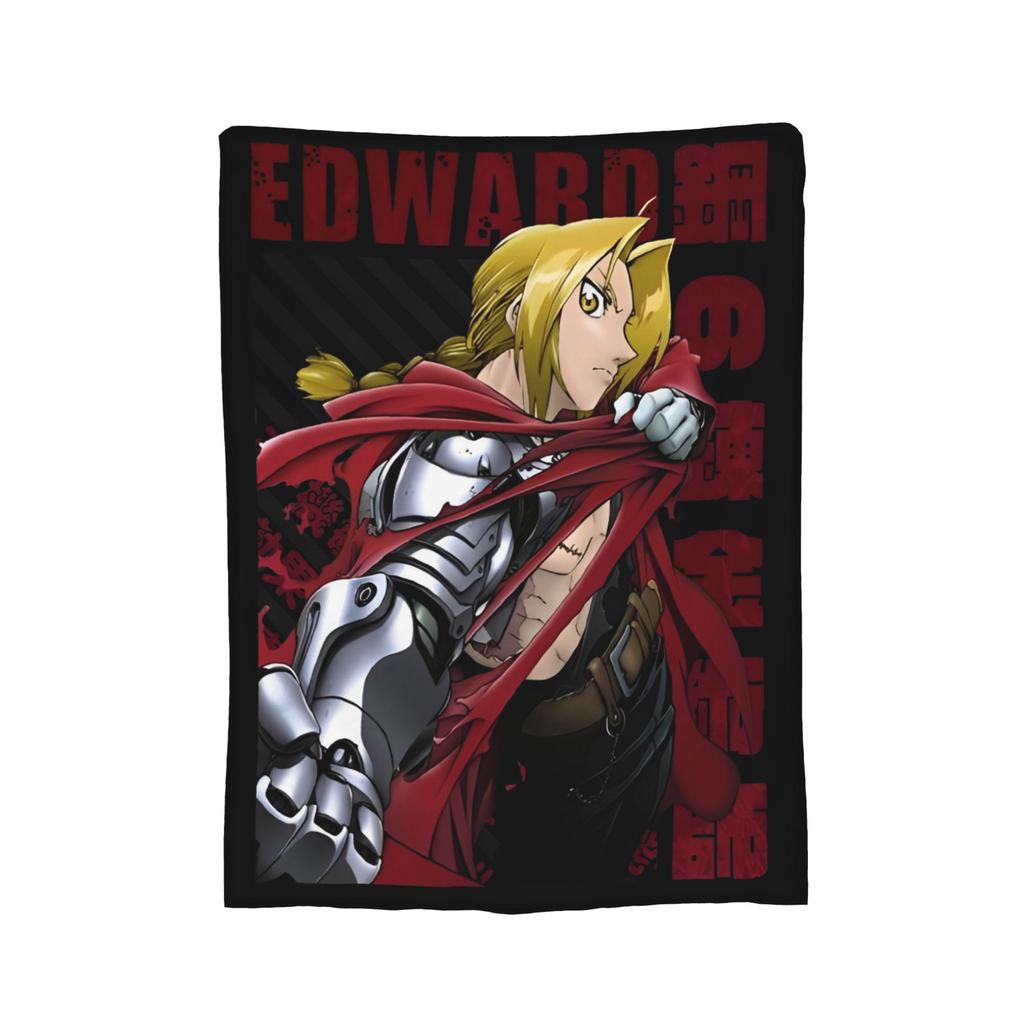 Fullmetal Alchemist Edward Elric Blankets Fleece Spring/Autumn  Portable Ultra-Soft Throw Blankets for Home Office Quilt