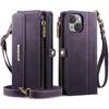 For iPhone 13 Mini 5.4 Inch Case CASEME C39 RFID Blocking Zipper Wallet Stand Leather Cover with Strap