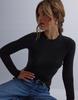 Pieces Classic Black Smooth Long-Sleeved Top Z13 Ng5__M