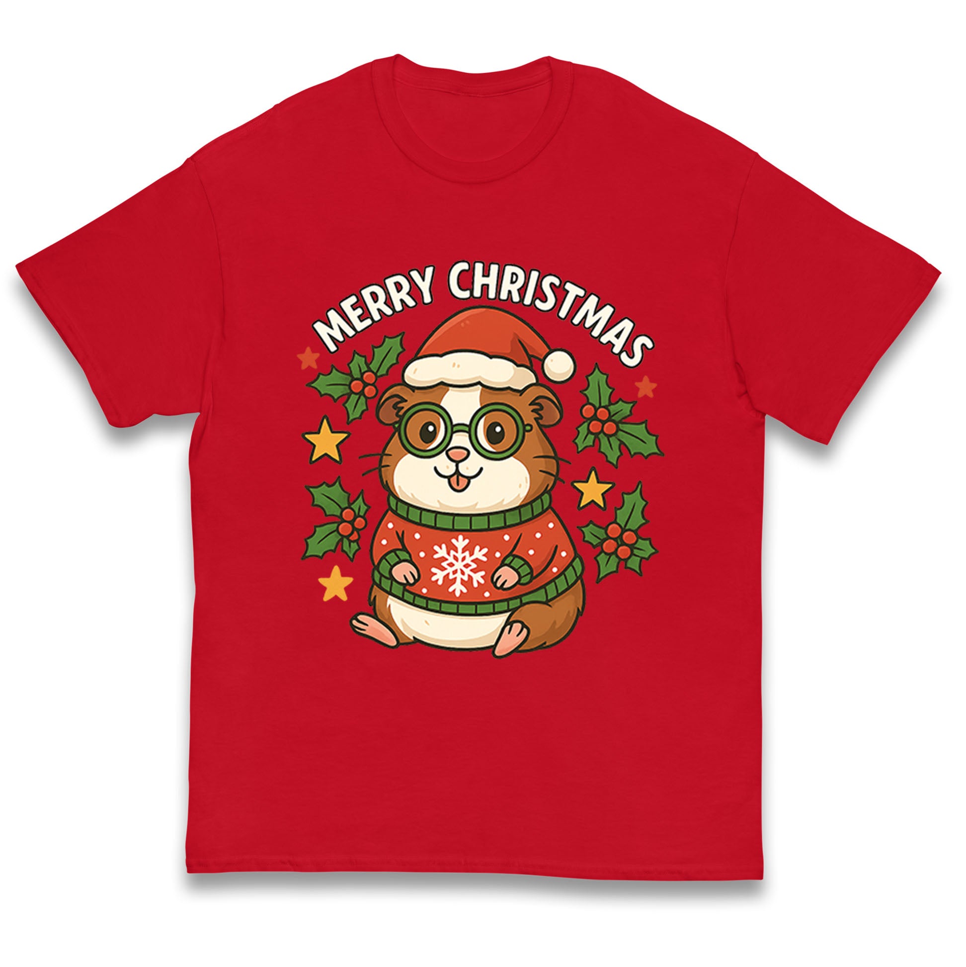 Guinea Pig Merry Christmas Kids T Shirt 130