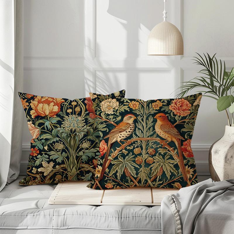 New Classic Flower Pillow Cover European Retro Style Sofa Cushion Cover Living Room Bedroom Decorative Cushion Cover