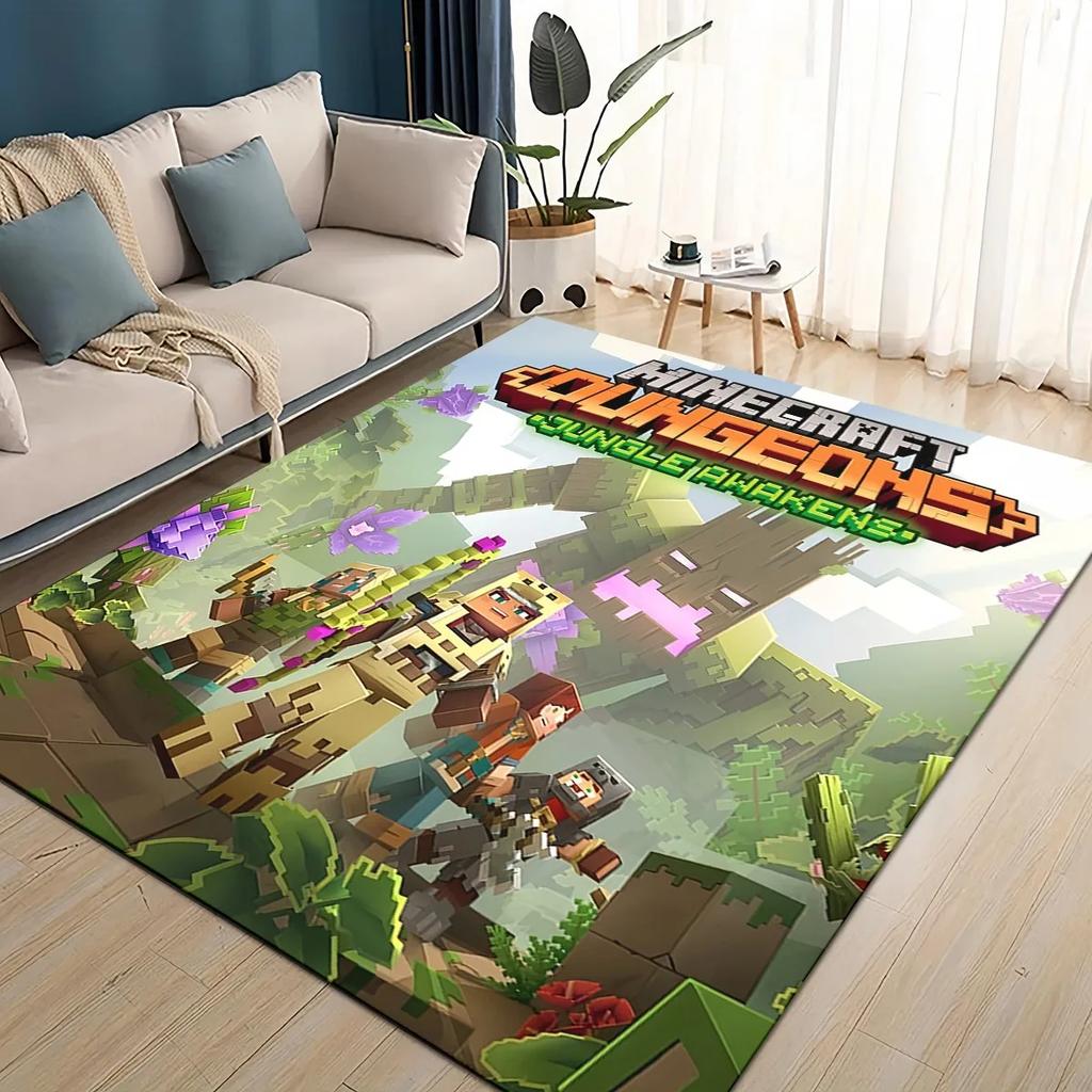 3D S-Sandbox Game  Cartoon Area Rug Large,Carpet Rug for Living Room Bedroom Sofa Doormat Decoration,kid Play Non-slip Floor Mat