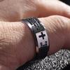 New Vintage 8mm Black Pattern Ring for Men and Women