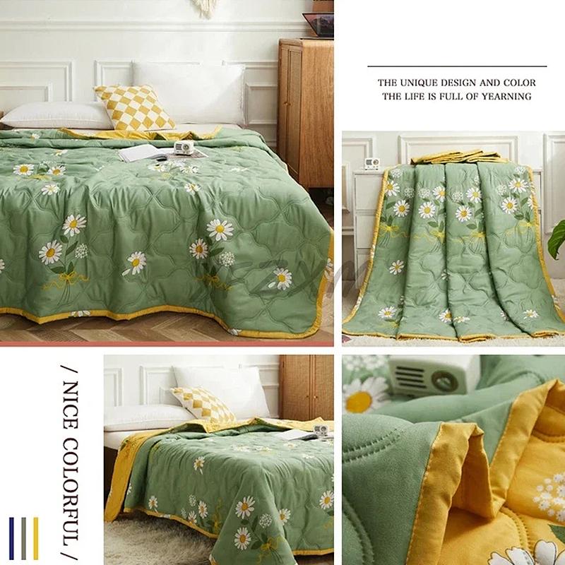 Summer Thin Quilt Printed Quilt Thin Comforters Home Textile Spring and Autumn Thin Quilt Air-conditioning Quilt Thin Comforters Bedding Bed Cover