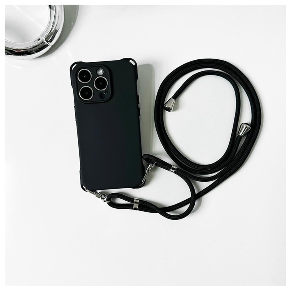 

Чехол для телефона с ремешком на шнурке для ожерелья через плечо для iPhone 15 12 13 14 Pro Max Plus, матовый мягкий силиконовый противоударный чехол For iPhone 13 Pro&Case & Strap