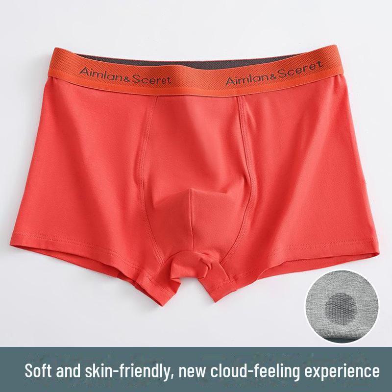 

Мужские боксеры Bonas из чистого хлопка — дышащее, свободное нижнее белье для молодежи L (80-100 jin) красный