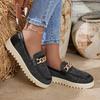 A New Style of Large-sized Thick-soled Casual Loafers with A Fashionable Chain, Single-foot Women's Shoes