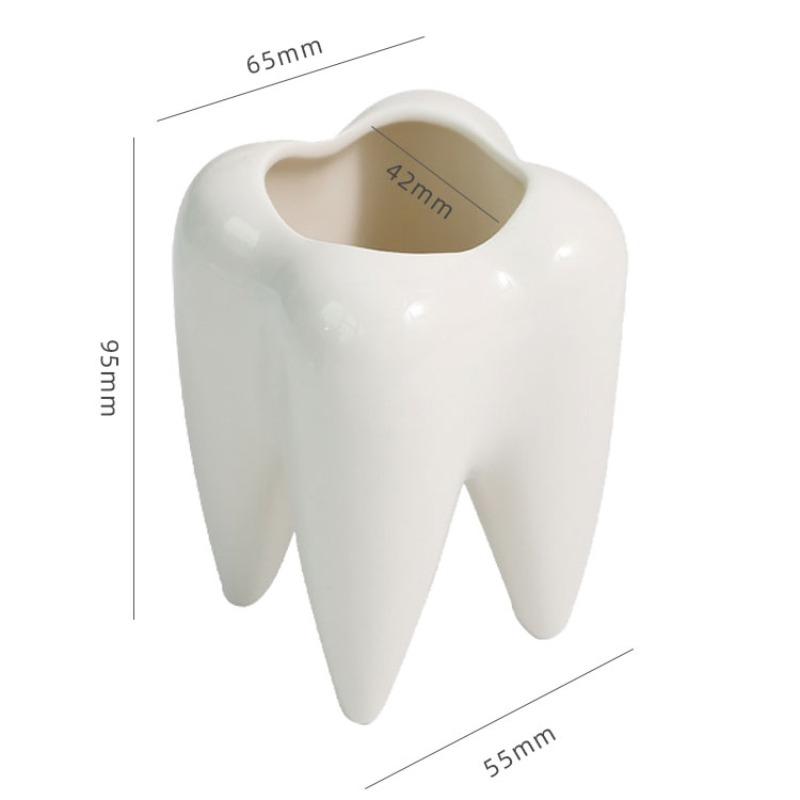 Modern Tooth Shape Bathroom Bathroom Electric Toothbrush Toothpaste Shelf Home Cute Dental Holder Storage Bucket Box Decoration