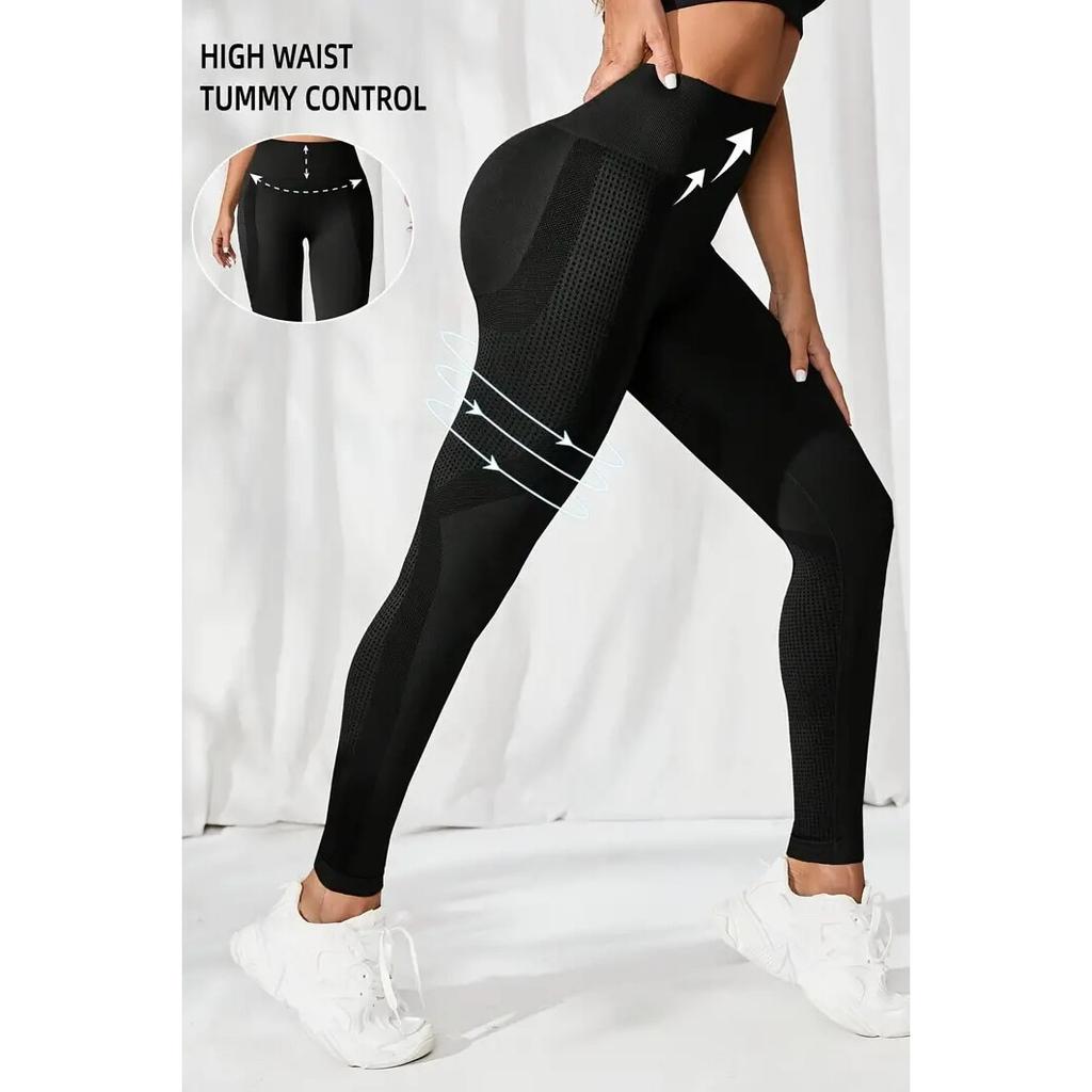 High Waist Push Up Shapewear Leggings Black Tummy Control Yoga Pants Women