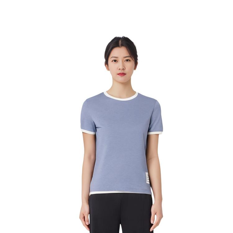 THOM BROWNE Contrast-trim T-shirt Unisex FJS133A-J0043-480