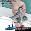 Faucet Stripped Screw Extractor Steel Broken Pipe Extractor Removal Tool for 1/2 Inch and 3/4 Inch Pipes with Ergonomic Handles