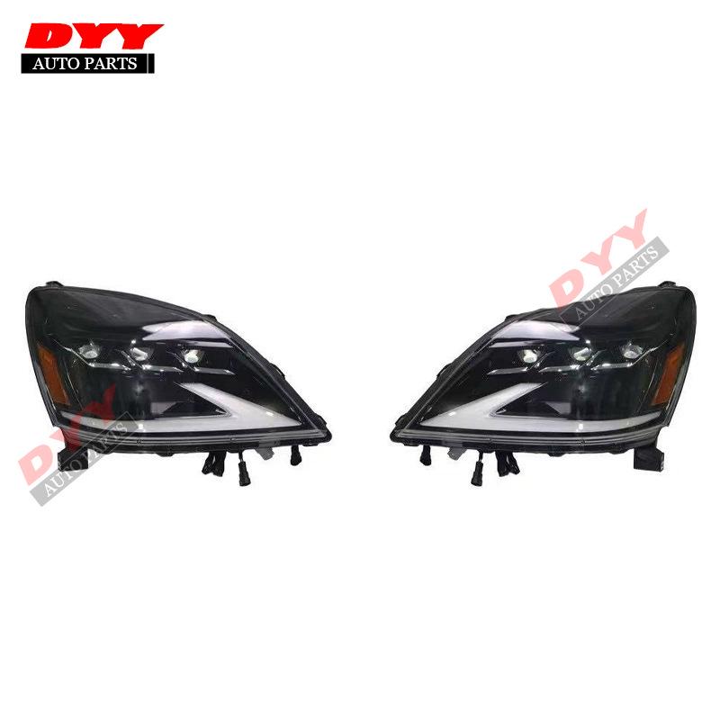 TRD Grille Kit: Compatible with 2003-2009 Lexus GX470, Featuring a Black Grille, Fog Lights, and Headlights.