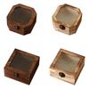 Wooden Storage Box Ornament,with Glass Lid Organizer,Keepsake Box Stashbox for Bedroom Entryway Kitchen Living Room Jewelry