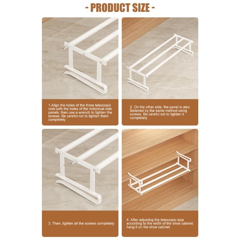 Unequipped Extendable Shelf 50 80cm Steel Storage Rack for Shoe Cabinet Closet top sale