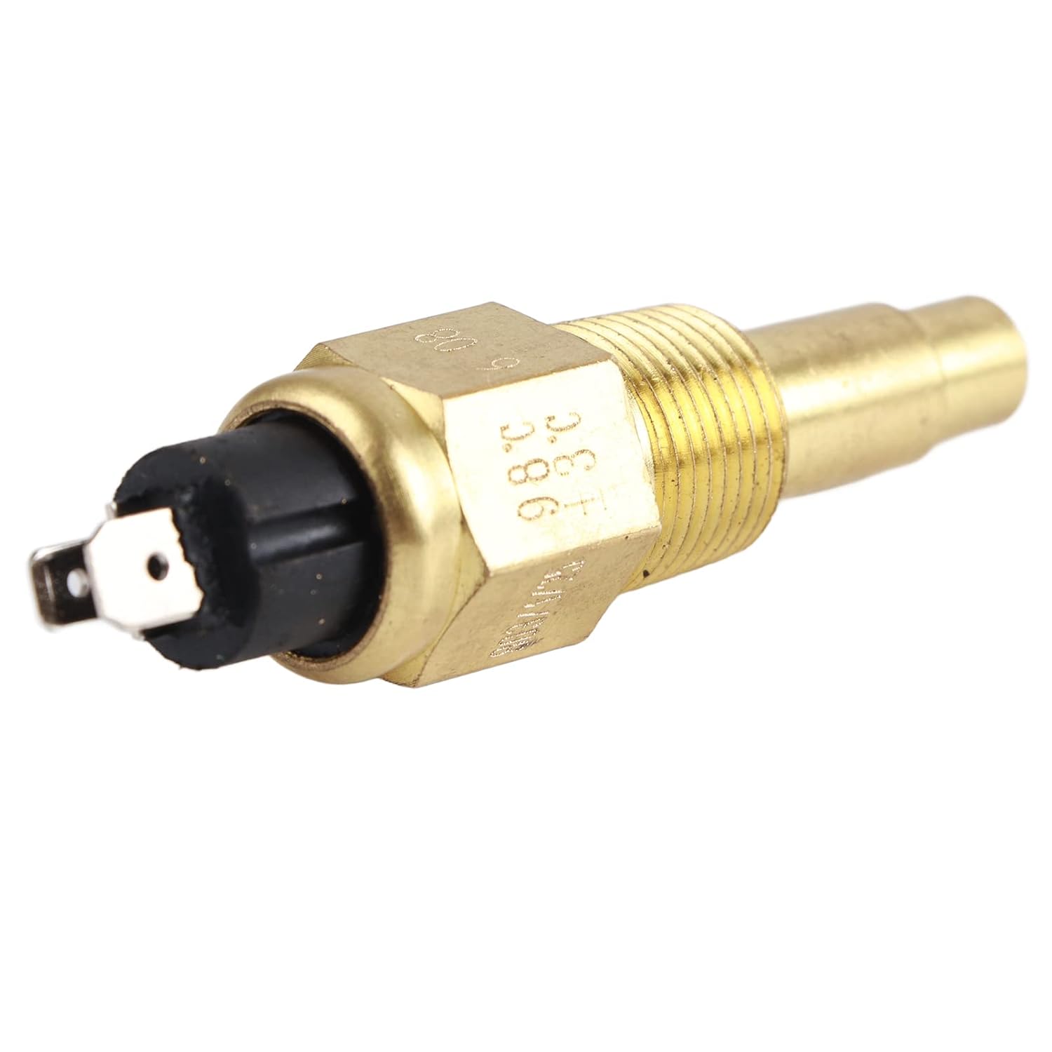 Engine Water Temperature Sensor, 3/8 NPT Brass Male Thread Coolant Cooling Temp Sensor, 100-248 F Thermostat Detector Sender for VDO 6~24V Engine
