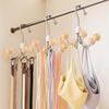 360° Rotatable Scarf Clothes Hangers Wooden Ball Wardrobe Hooks
