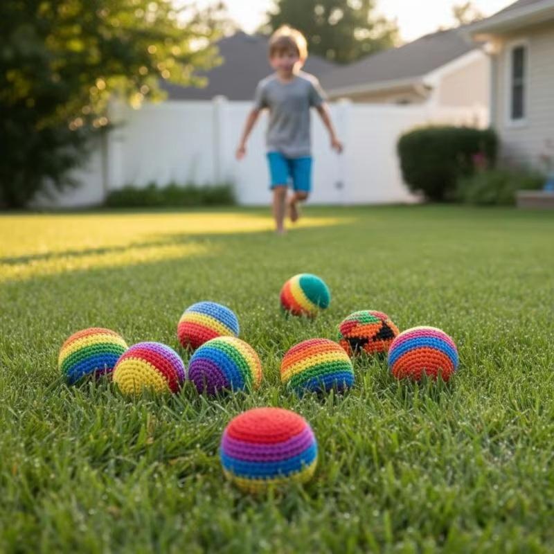 Kids Handmade Footbag Sacks Soft Juggling Balls Durable Outdoor Toy For Party Activitie For Kids Group Playing Activities