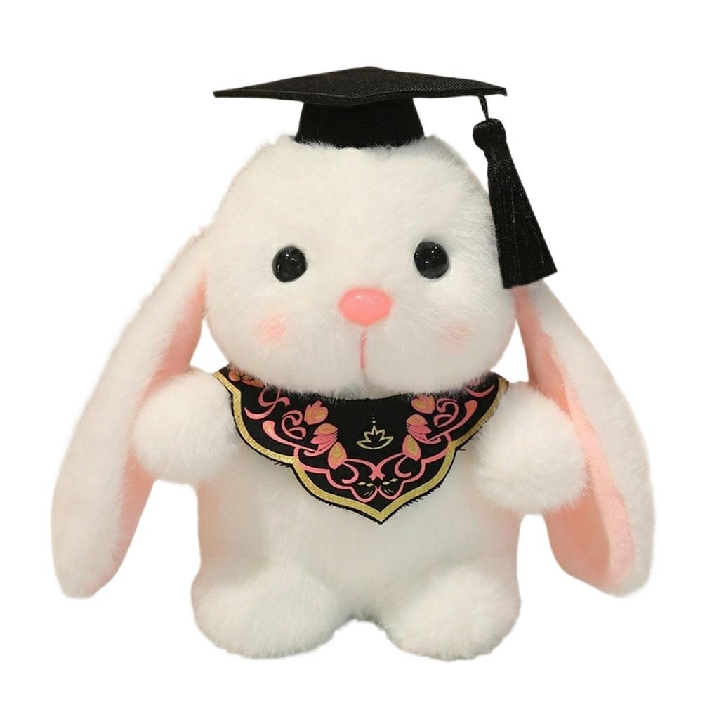 Graduation Bunny Doll, Doctor's Ear Drop Plush Toy Doll, Graduation Commemoration