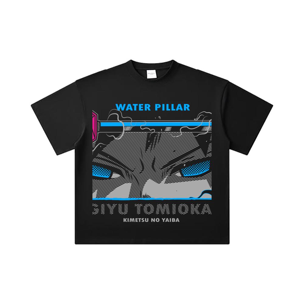 260 GSM Double Yarn 32 Count 100% Cotton Demon Slayer V10 Tomioka Print Unisex Heavy Cotton T Shirt