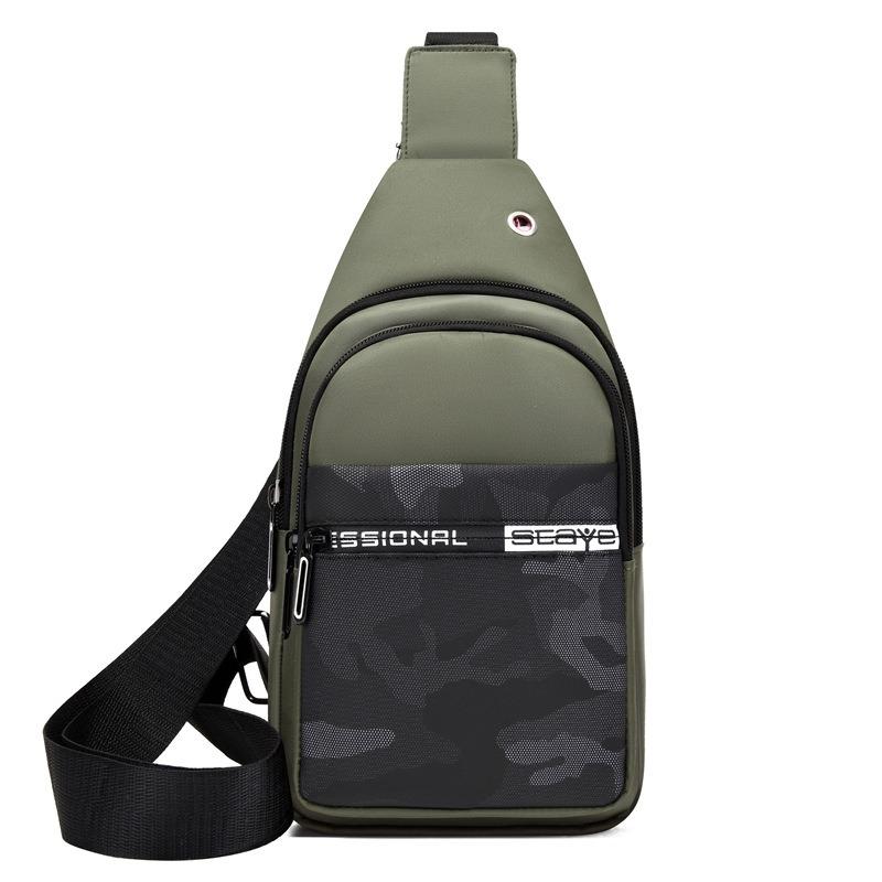 Outdoor breast bag men's new casual fashion messenger bag large capacity chest bag