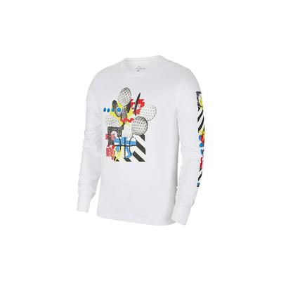 Abbigliamento sportivo Grafico Casual Girocollo Manica Lunga T-shirt Uomo Top Bianco CV5043-100