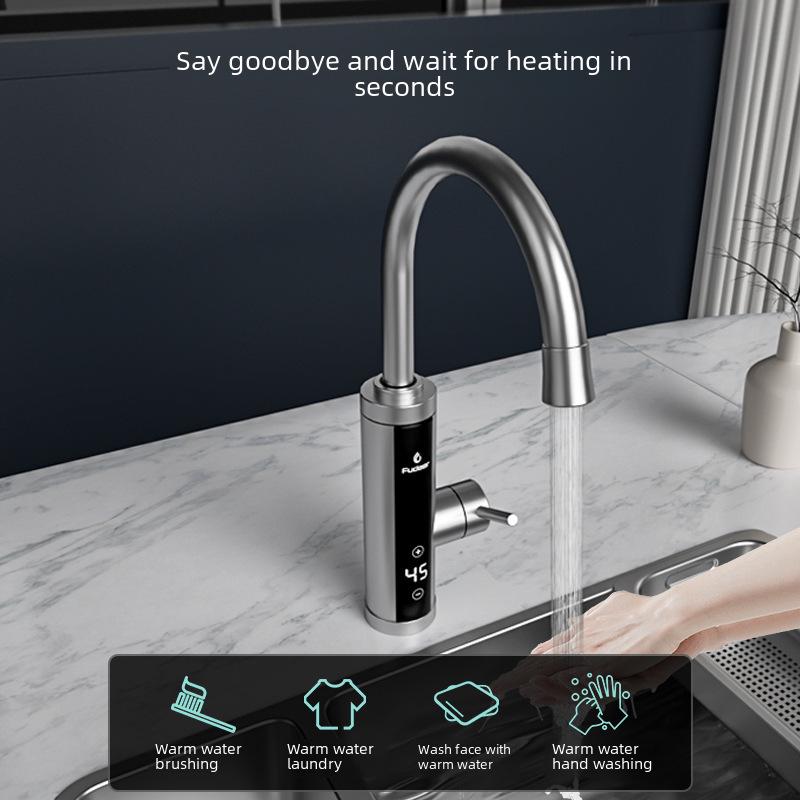 Stainless Steel Electric Faucet with Intelligent Temperature Control for Instant Hot and Cold Water