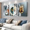 3-piece Modern Minimalist Abstract Wine Glass Decoration Painting Living Room Foyer Dining Room Art Hanging Painting Peacock Fea