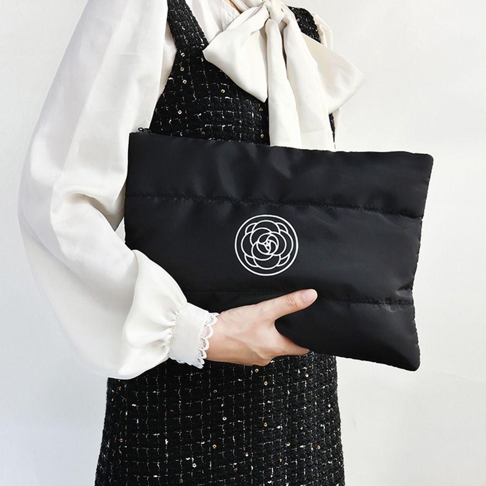 

Хлопковая портативная косметичка с цветочным принтом, однотонная косметическая сумка для хранения, новые сумки-тоут