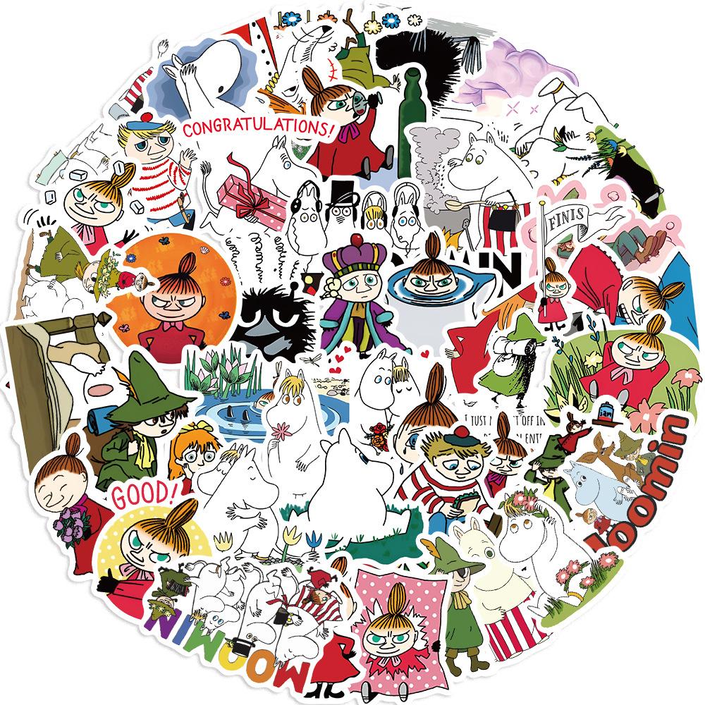 

50 Cartoon Animation Moomin Valley Graffiti Stickers Guitar Notebook Suitcase DIY Waterproof
