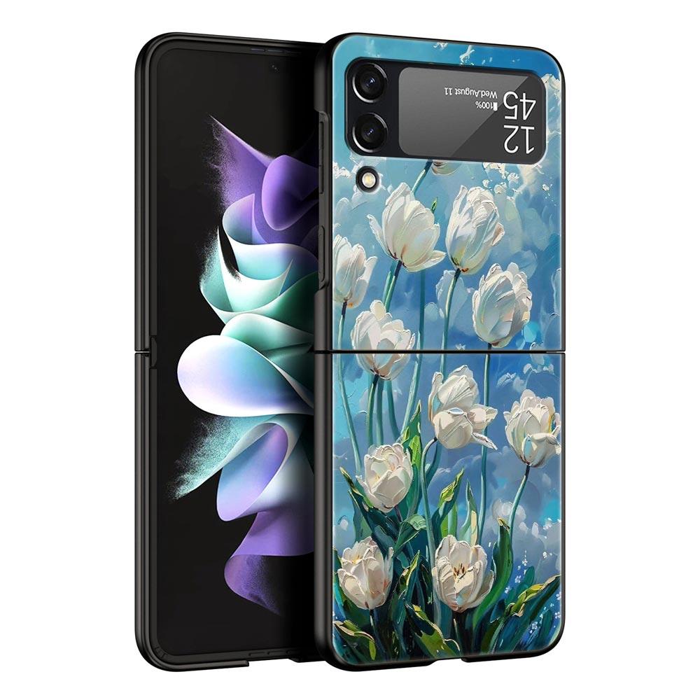 Handyhülle für Samsung Galaxy Z Flip 3 4 5 6 7 Faltbar Für Samsung Z Flip4 Flip5 PC Hartschale Claude Monet Garten Malerei Kunst