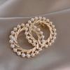 Accessories Double Ring Clothing Accessories Pearl Female Models Anti-glare Silk Scarf Buckle Alloy Brooch Corsage Long-Lasting Color Exquisite Brooch