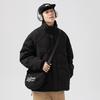 Winter trendy brand rhombus stand-up collar tooling white duck down jacket men's warm satchel 90 white duck down couple thick coat