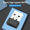 WIFI6 USB Dongle Wi-Fi Adapter Free Drive 2.4GHz Mini WiFi Dongle 286.8Mbps 802.11b/g/n/ax for PC/Laptop/Desktop