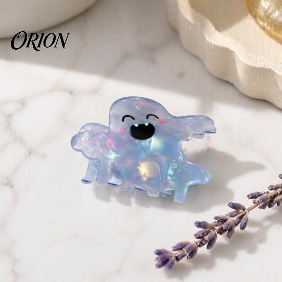 Smiling Face Hair Clip Halloween Claw, Cute Ghost Gripper, Firm Grip with Shimmer Gripper for Medium Long Hair, Comfortable Stylish Accessories Women