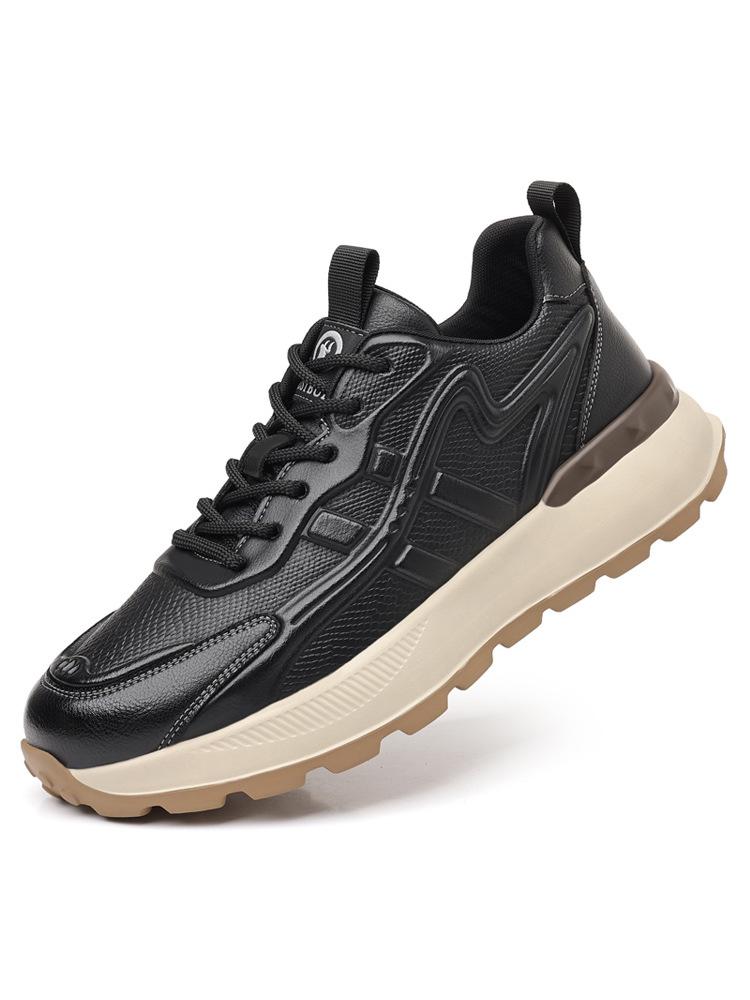 Men's Shoes Trendy Brand Leather Dad Shoes Men's Platform Sports Retro Men's Single Shoes