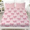 2/3pcs Bowknot Personalized Fitted Sheet Set Bowknot Personalized Bedding Set Comfortable Skin Friendly Cute Style 180x220cm